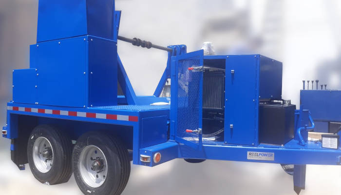 Equipo enrollador de cable eléctrico minero Foto