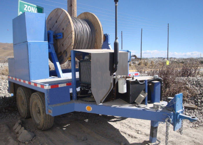Remolque enrrollador de cable electrico minero