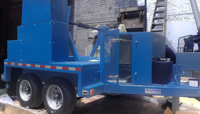 Remolque enrrollador de cable electrico minero