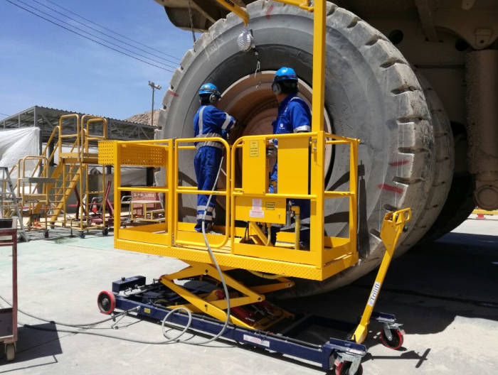 Manipulador de transmisin de camiones mineros