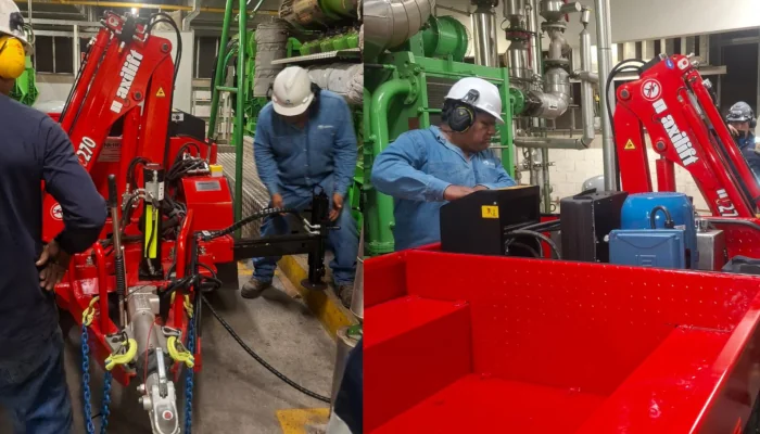 Grúa electrohidráulica Maxilift sobre trailer