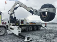 Gr�a con manipulador de neum�ticos Stellar